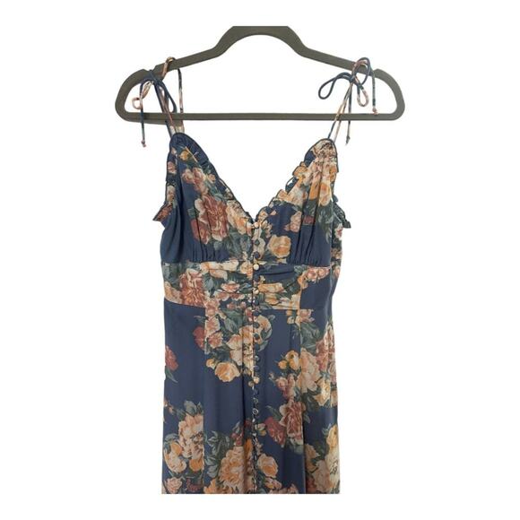 Auguste the Label Midi Dress Cottage Rituals Ruffle Button Front Floral Blue 2 - Picture 8 of 11